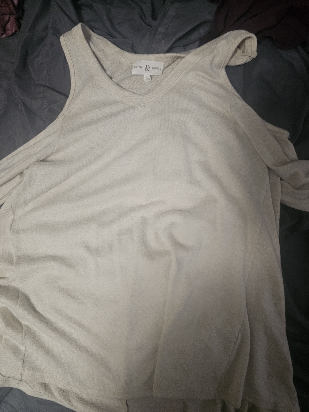 Women's Cream V-Neck Tank Top
